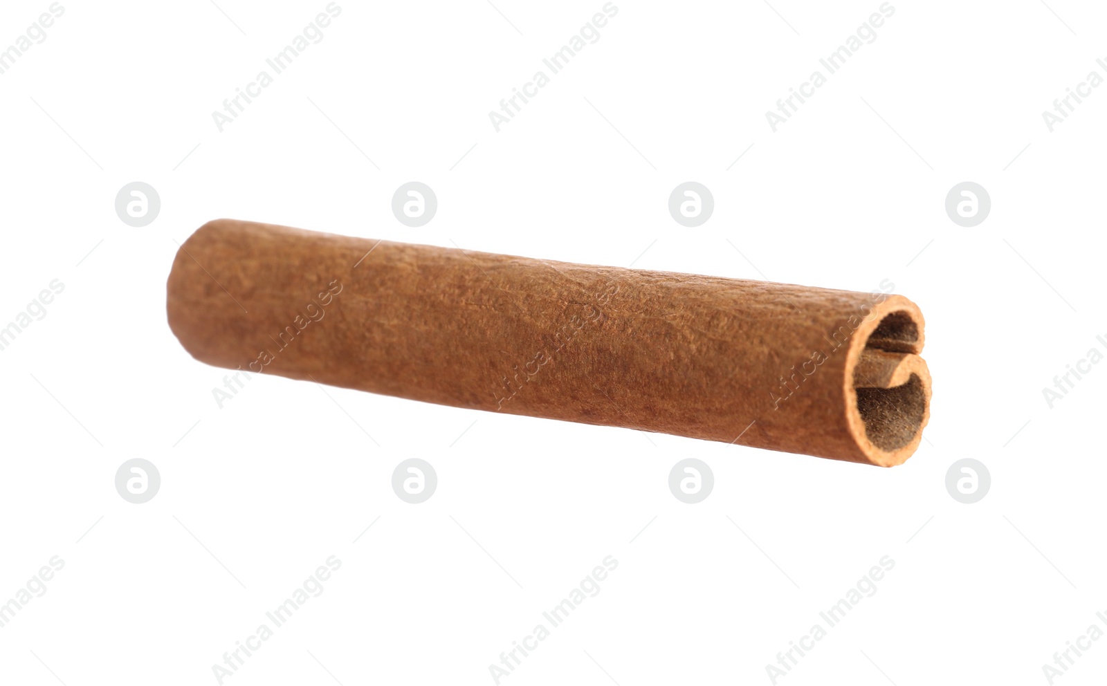 Photo of One aromatic cinnamon stick isolated on white