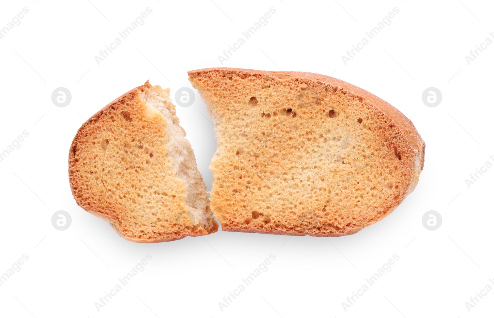 Photo of Hard chuck cracker on white background, top view