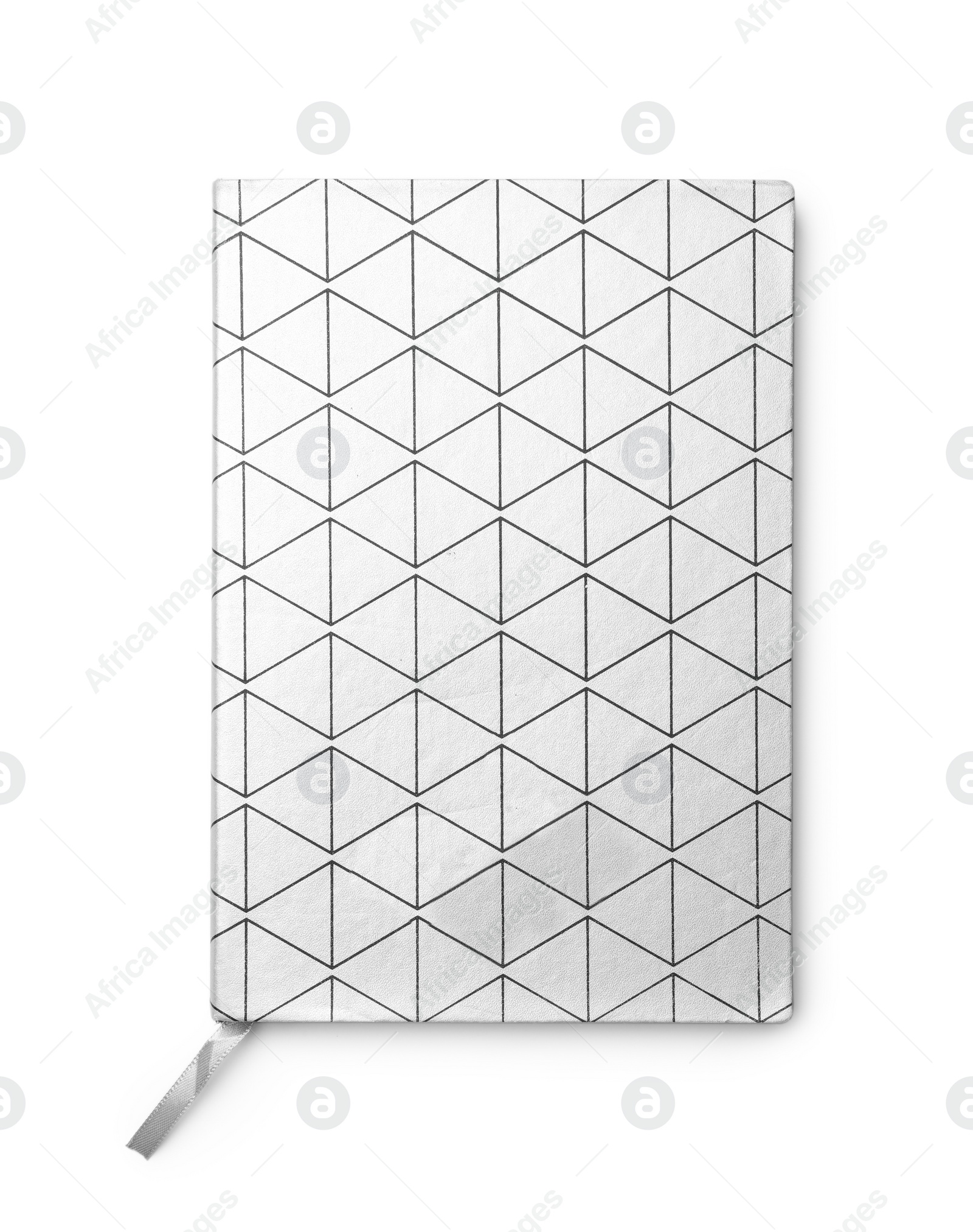 Photo of Stylish notebook isolated on white, top view
