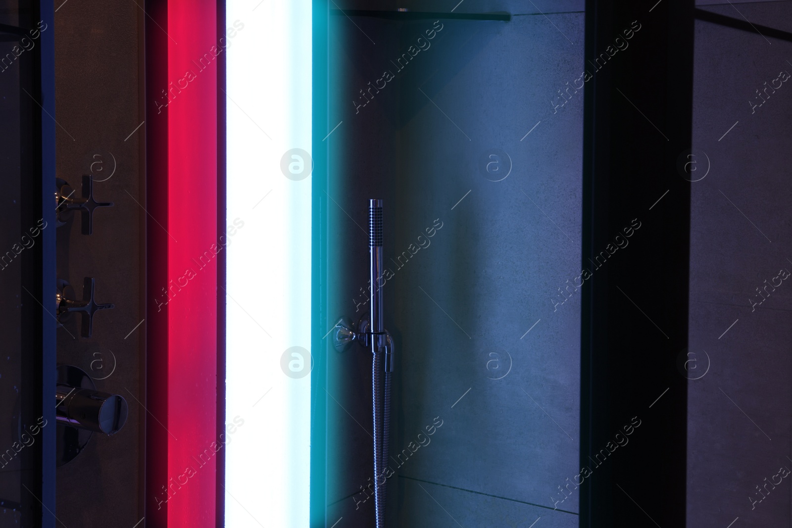 Photo of Modern shower with Infrared spectrum and UV light