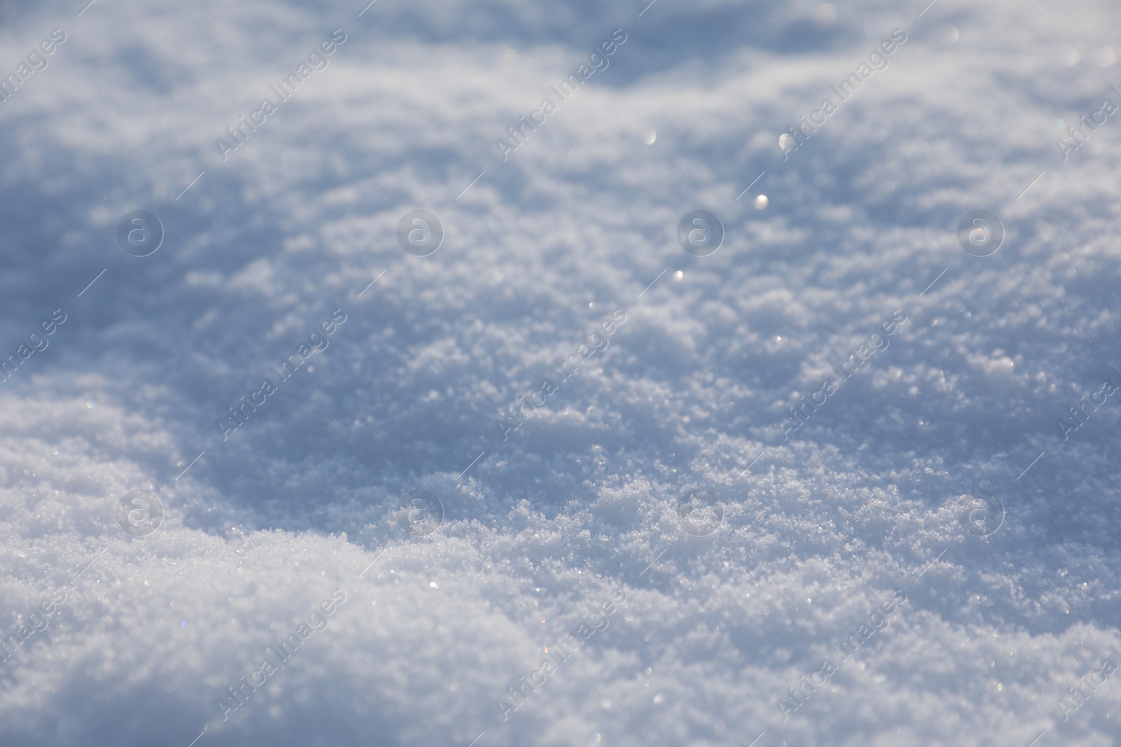 Photo of Beautiful white snow as background, closeup view