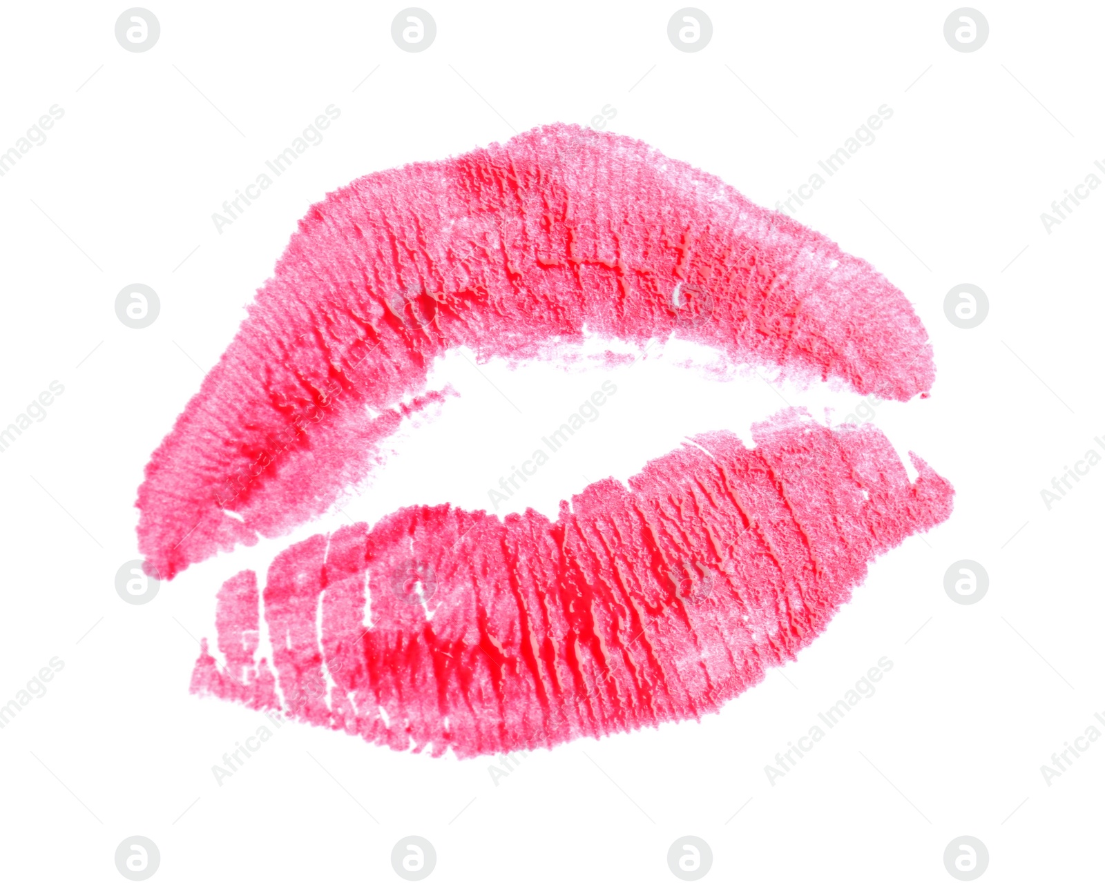 Photo of Lipstick kiss mark, isolated on white