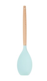 Spatula with wooden handle isolated on white. Kitchen utensil