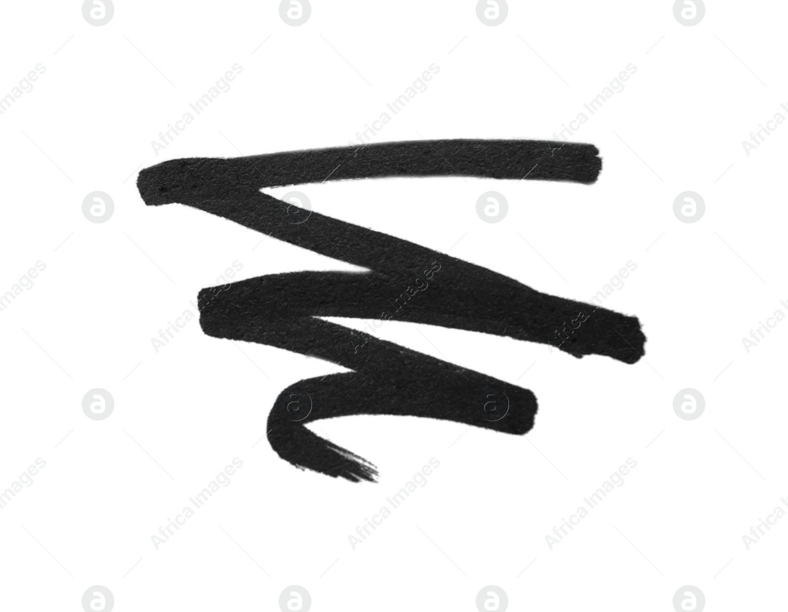 Photo of Stroke drawn with black marker on white background, top view