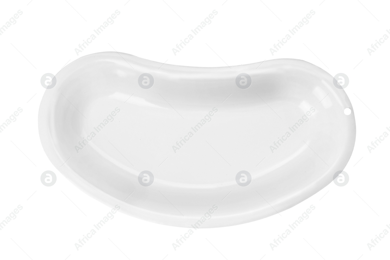 Photo of Empty kidney dish on white background, top view. Medical object