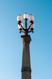 Beautiful street lamp outdoors on sunny day