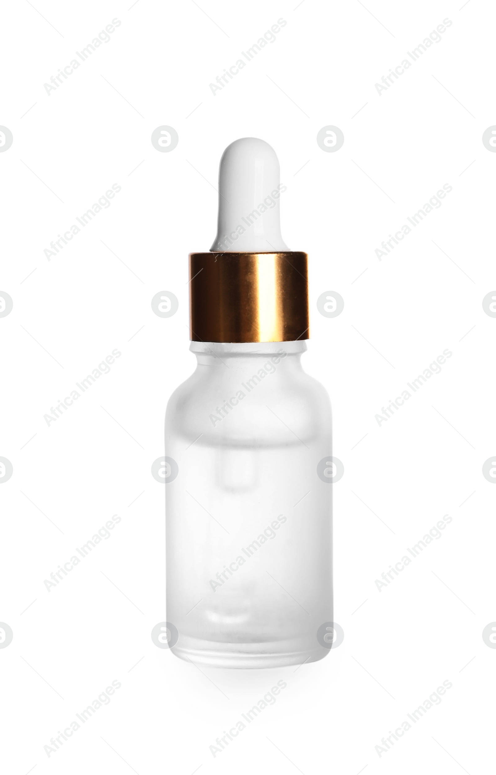 Photo of One bottle of cosmetic serum isolated on white