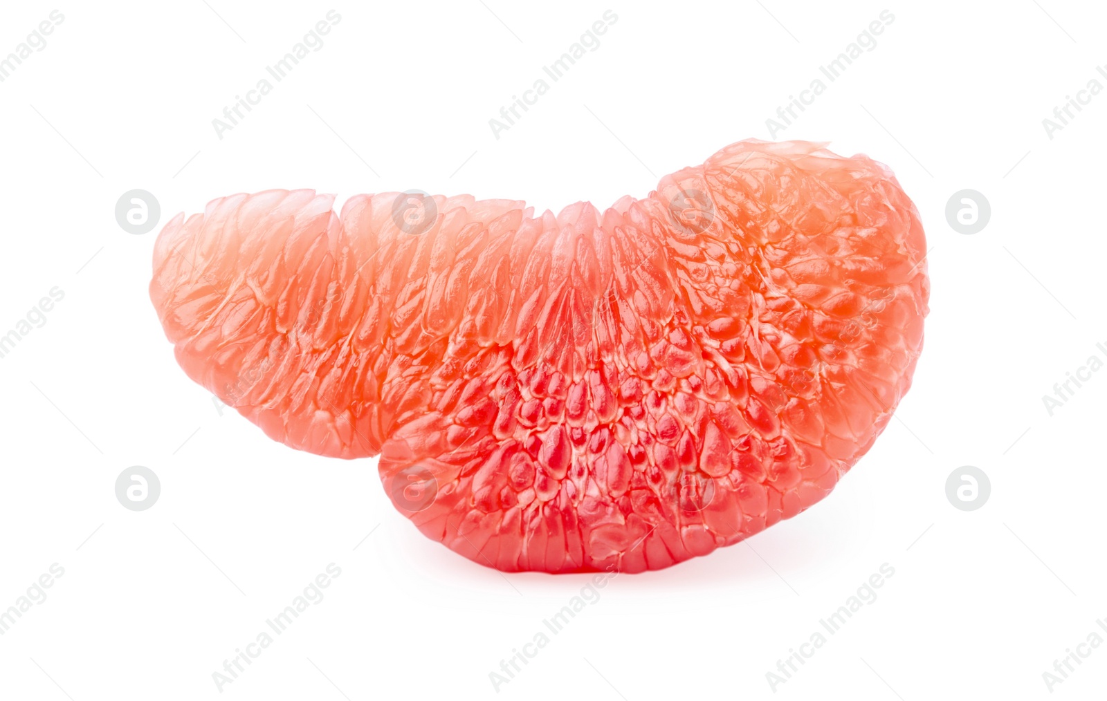 Photo of Piece of tasty pomelo fruit on white background