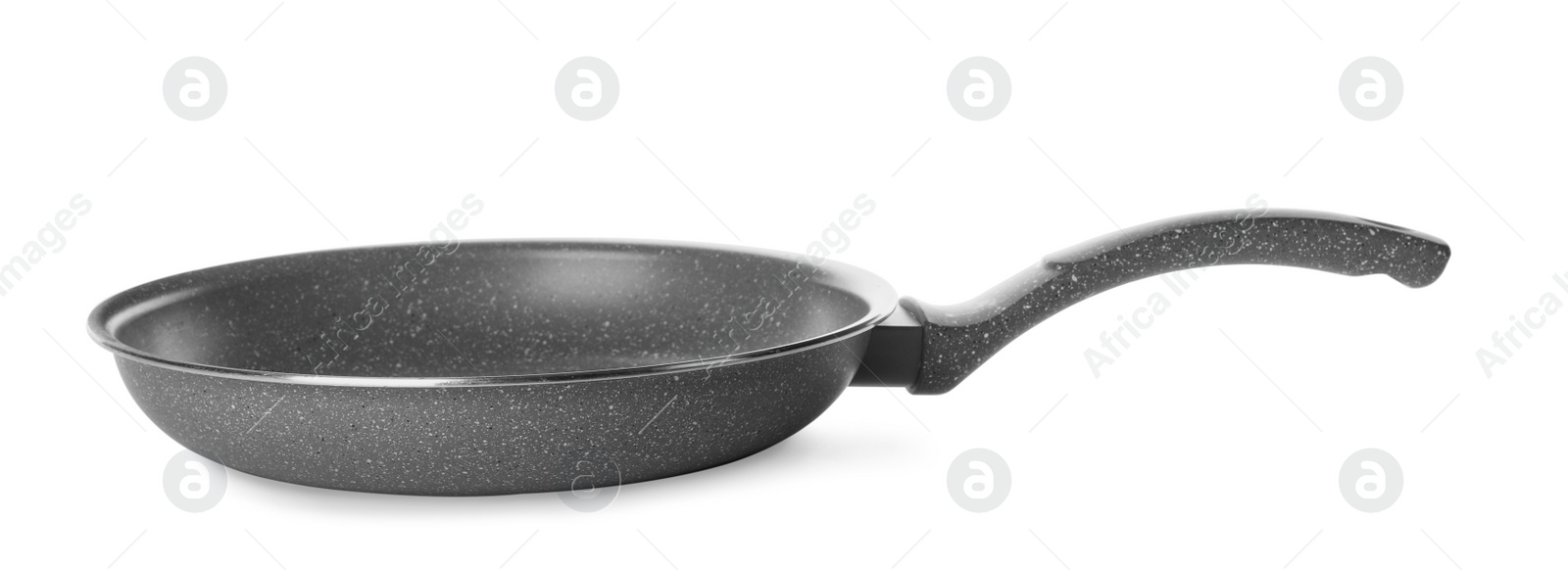 Photo of New non-stick frying pan isolated on white