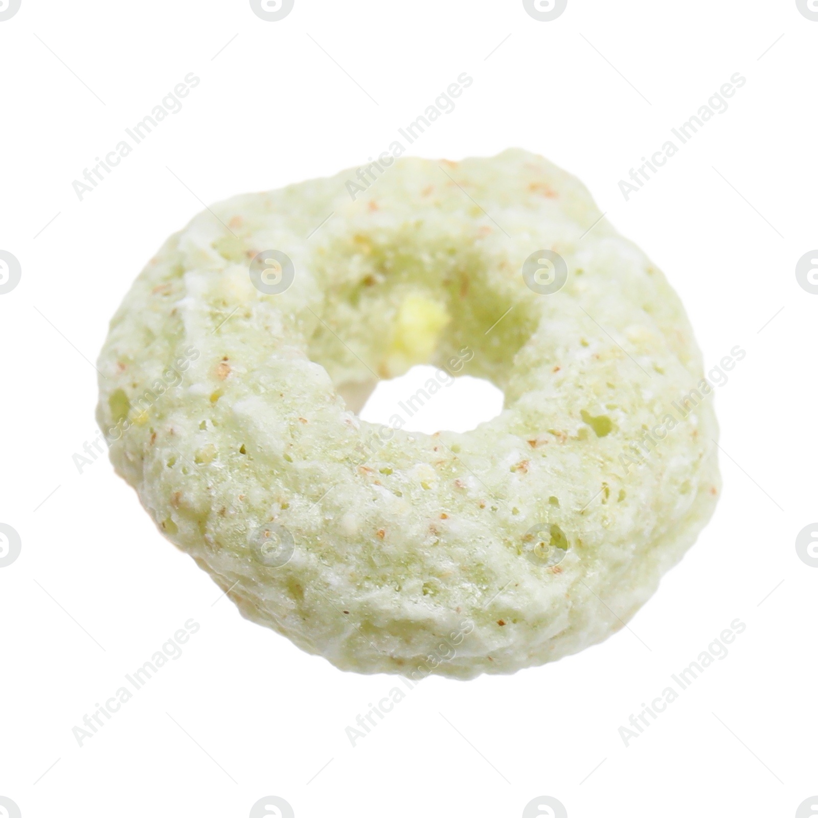 Photo of One tasty cereal ring isolated on white