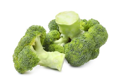 Photo of Fresh raw green broccoli isolated on white