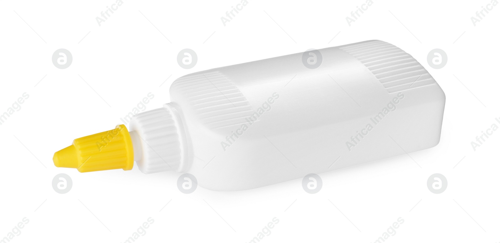 Photo of Blank bottle of glue isolated on white