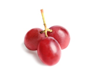 Fresh ripe juicy red grapes isolated on white