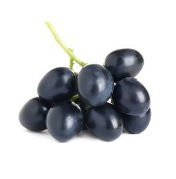 Photo of Bunch of dark blue grapes isolated on white
