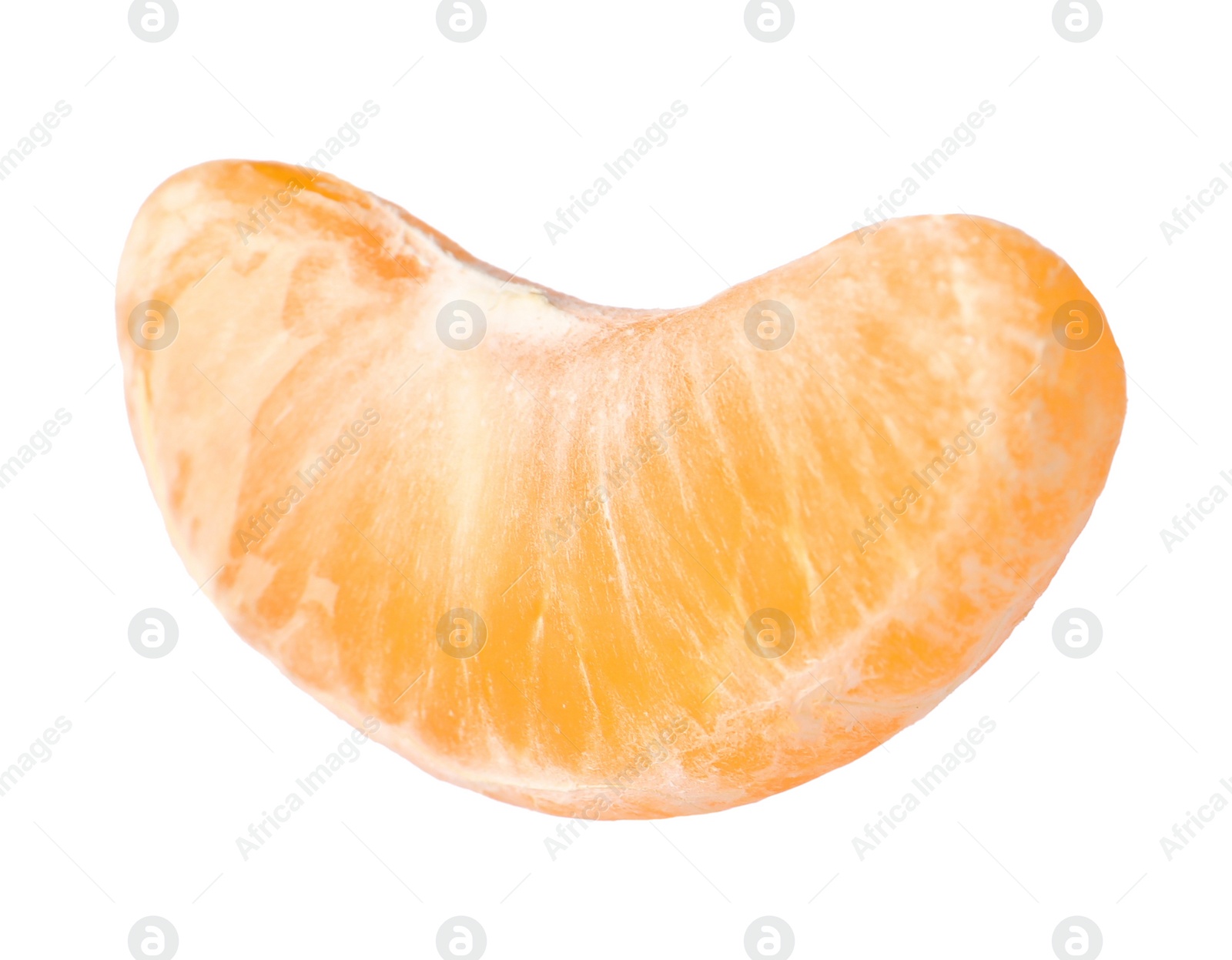 Photo of Piece of fresh ripe tangerine isolated on white