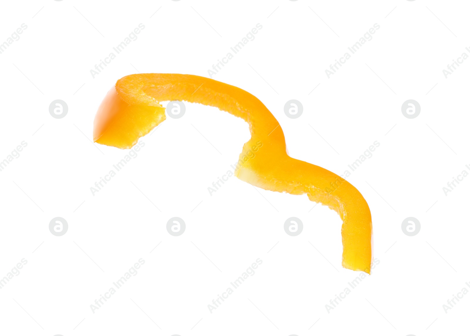 Photo of Cut fresh bell pepper on white background