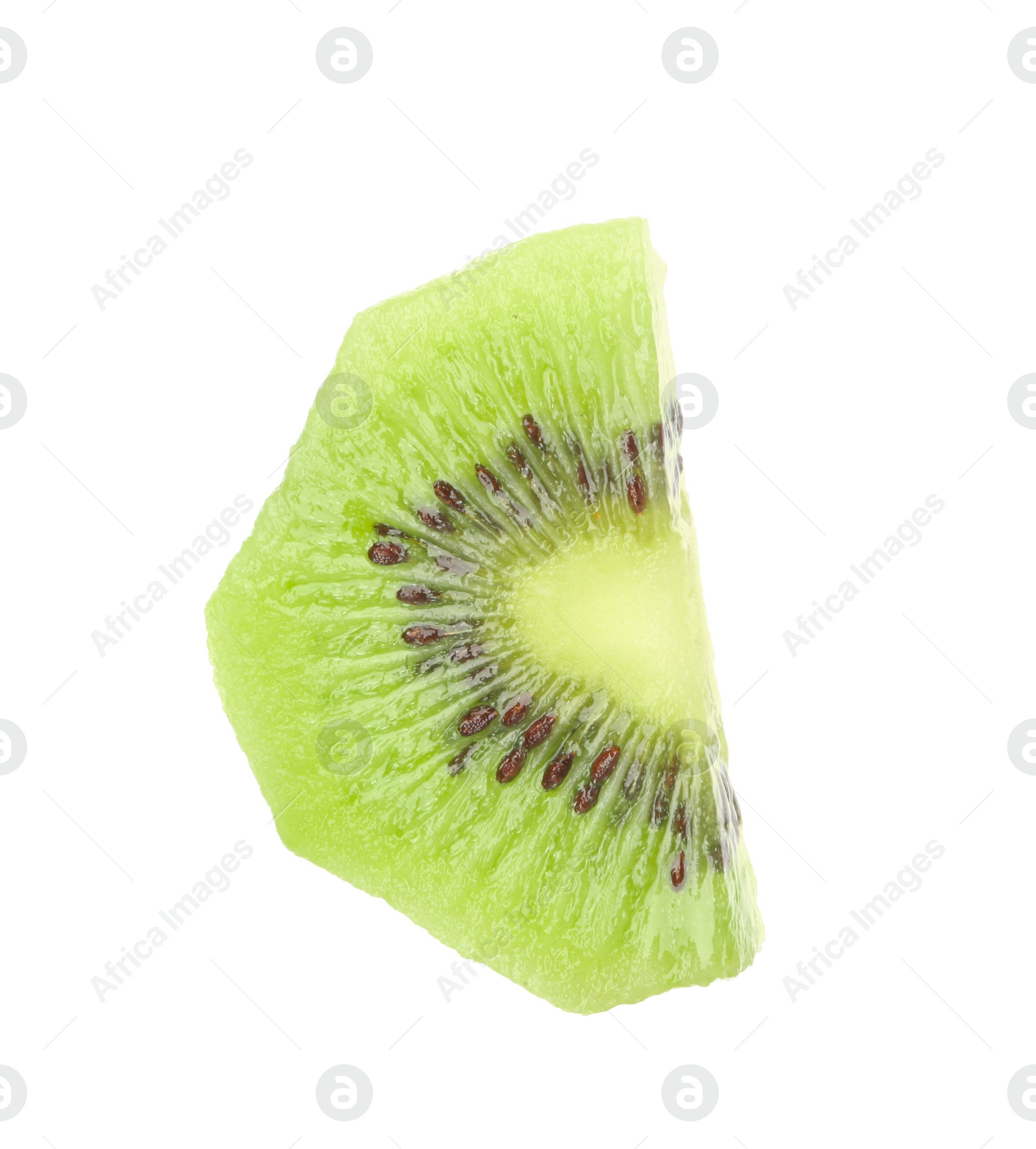 Photo of Slice of fresh kiwi on white background