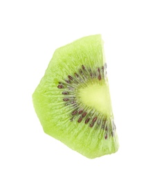 Photo of Slice of fresh kiwi on white background