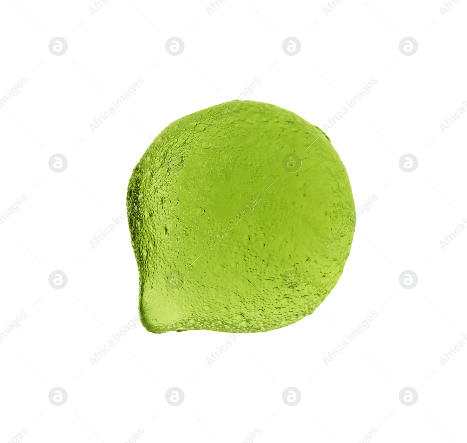 Photo of Delicious gummy lime candy isolated on white