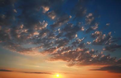 Photo of Picturesque view of beautiful sky with clouds at sunset