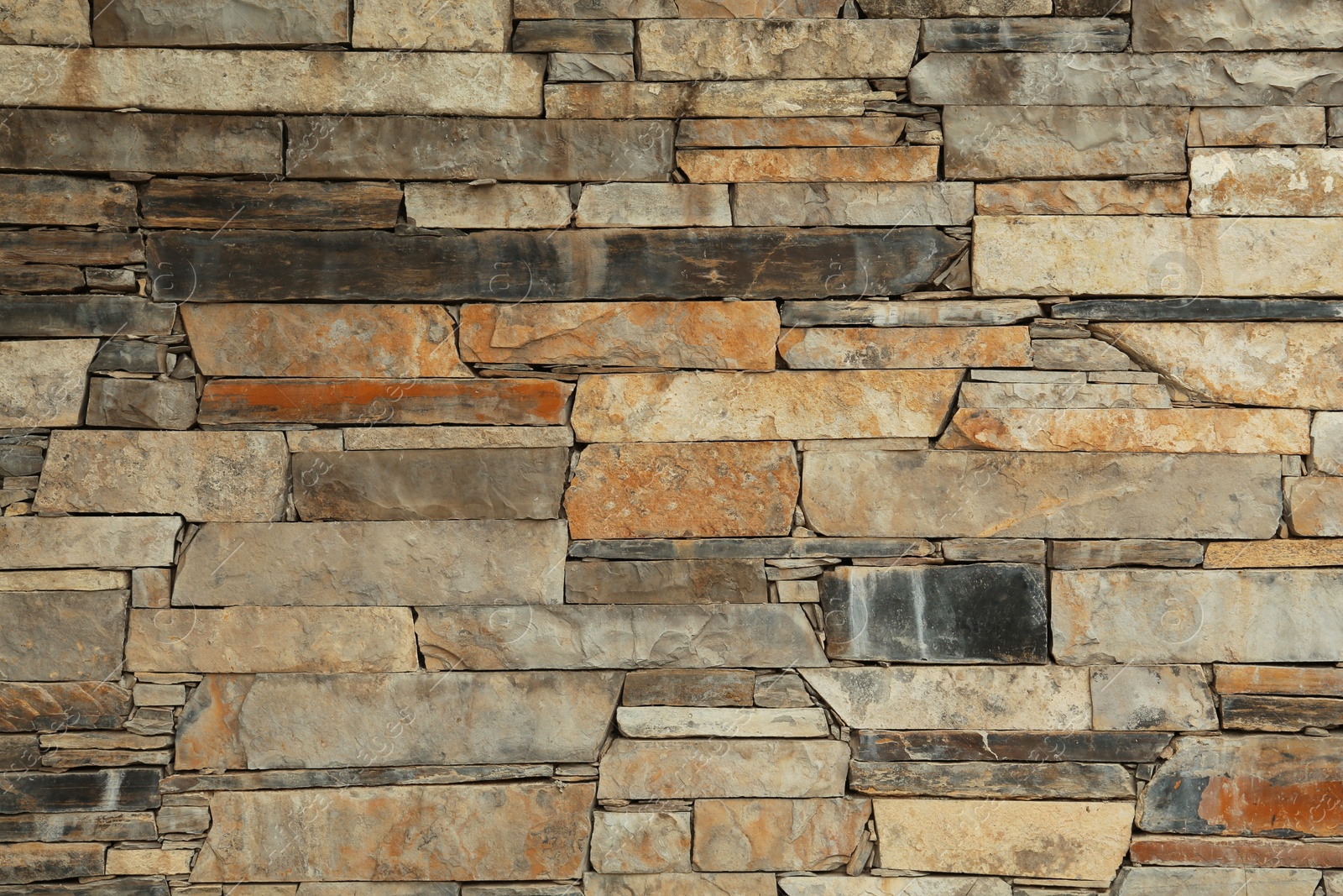 Photo of Texture of light stone wall as background