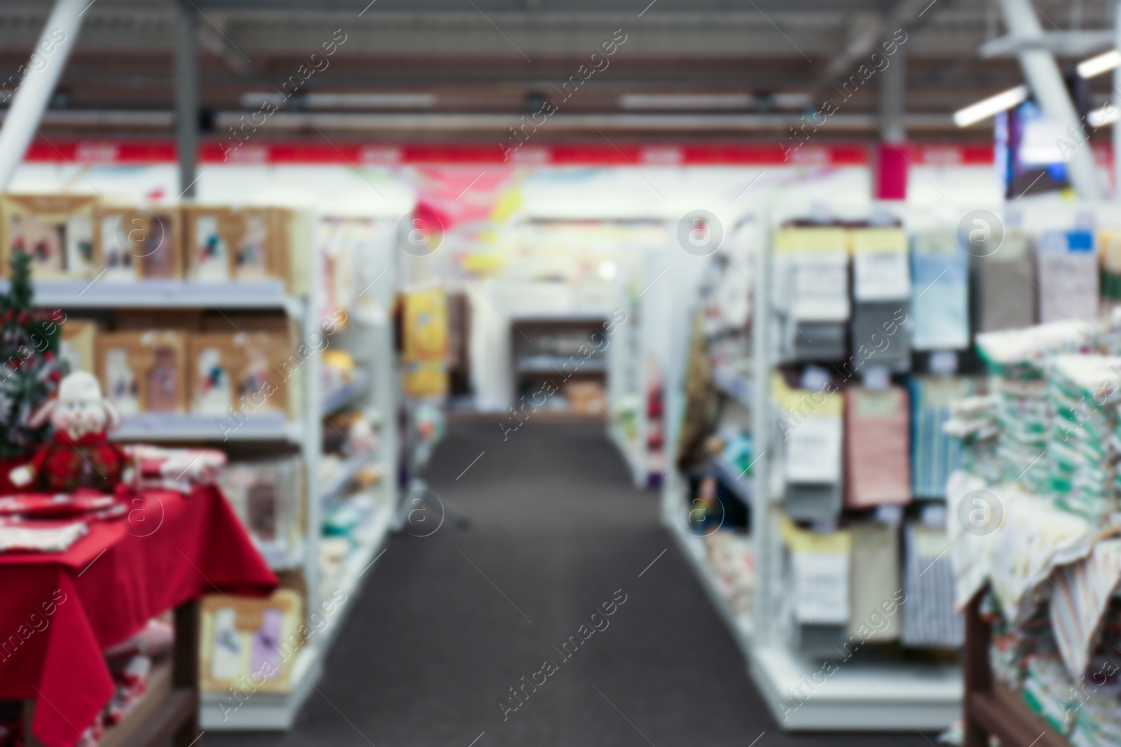 Photo of Blurred view of different products in shopping mall