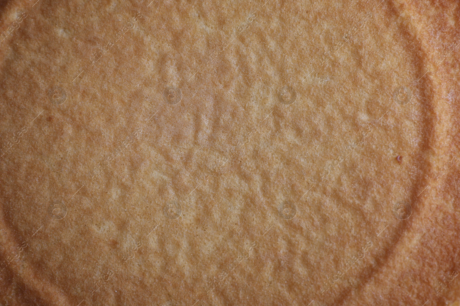 Photo of Delicious homemade sponge cake as background, top view