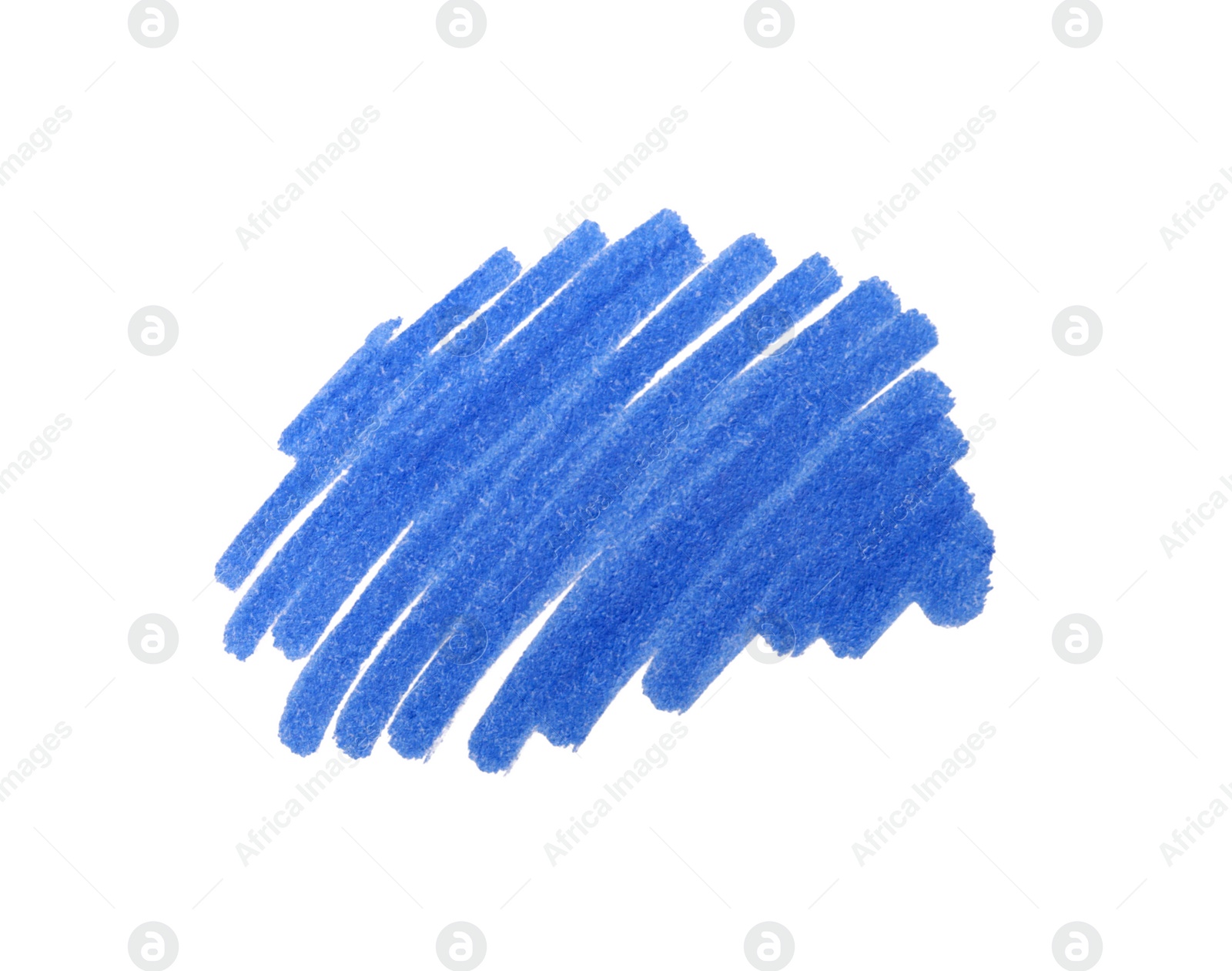 Photo of Stroke drawn with blue marker isolated on white, top view