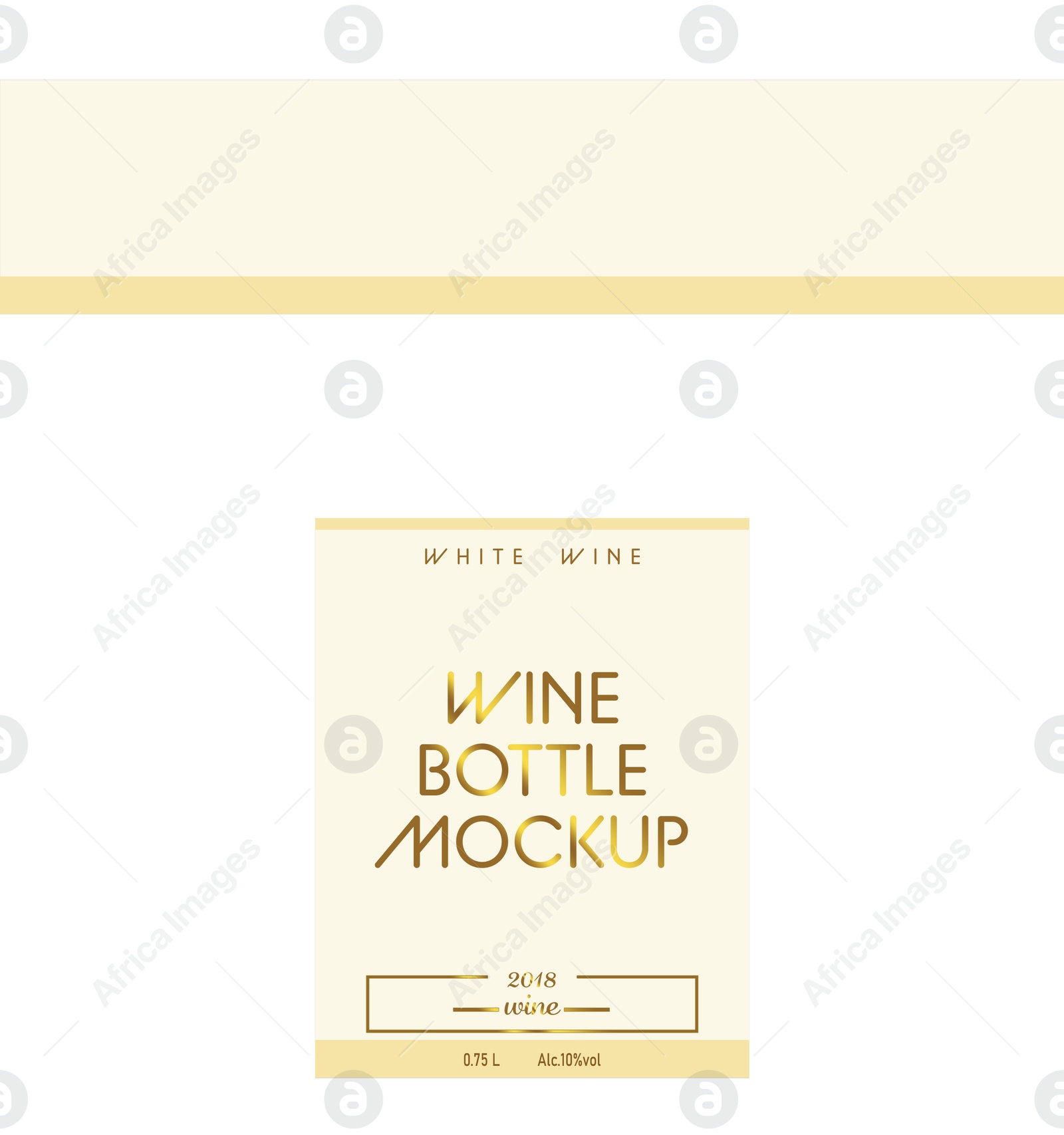 Illustration of Beautiful wine bottle label, illustration. Mockup for design