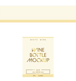 Illustration of Beautiful wine bottle label, illustration. Mockup for design