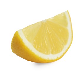 Slice of fresh lemon isolated on white