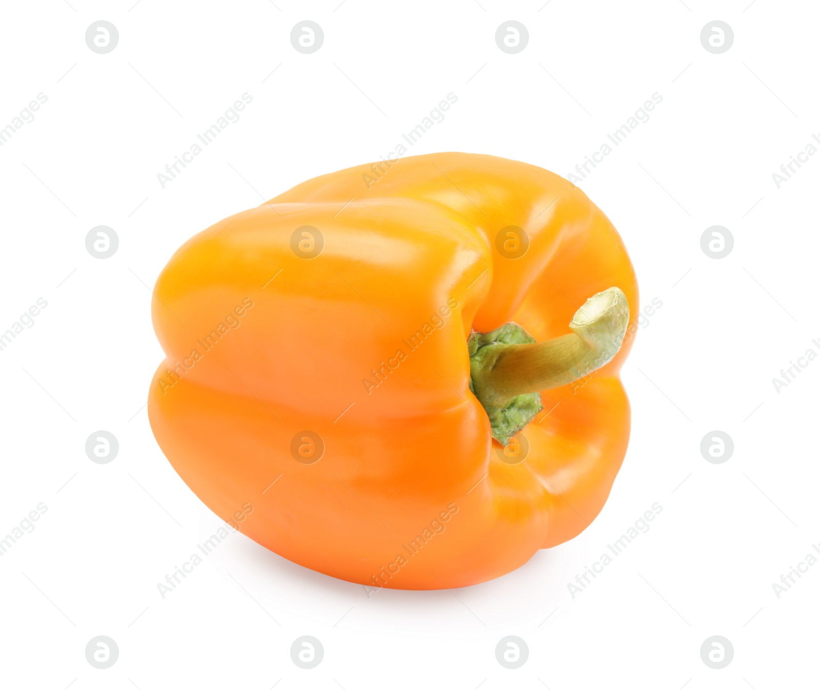 Photo of Ripe orange bell pepper isolated on white