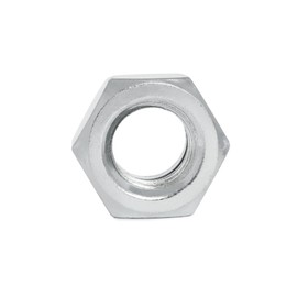 One metal hexagon nut isolated on white