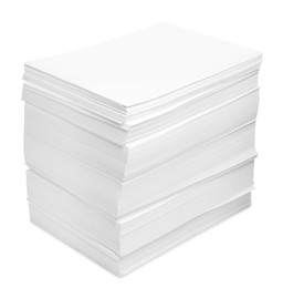 Stack of paper sheets isolated on white