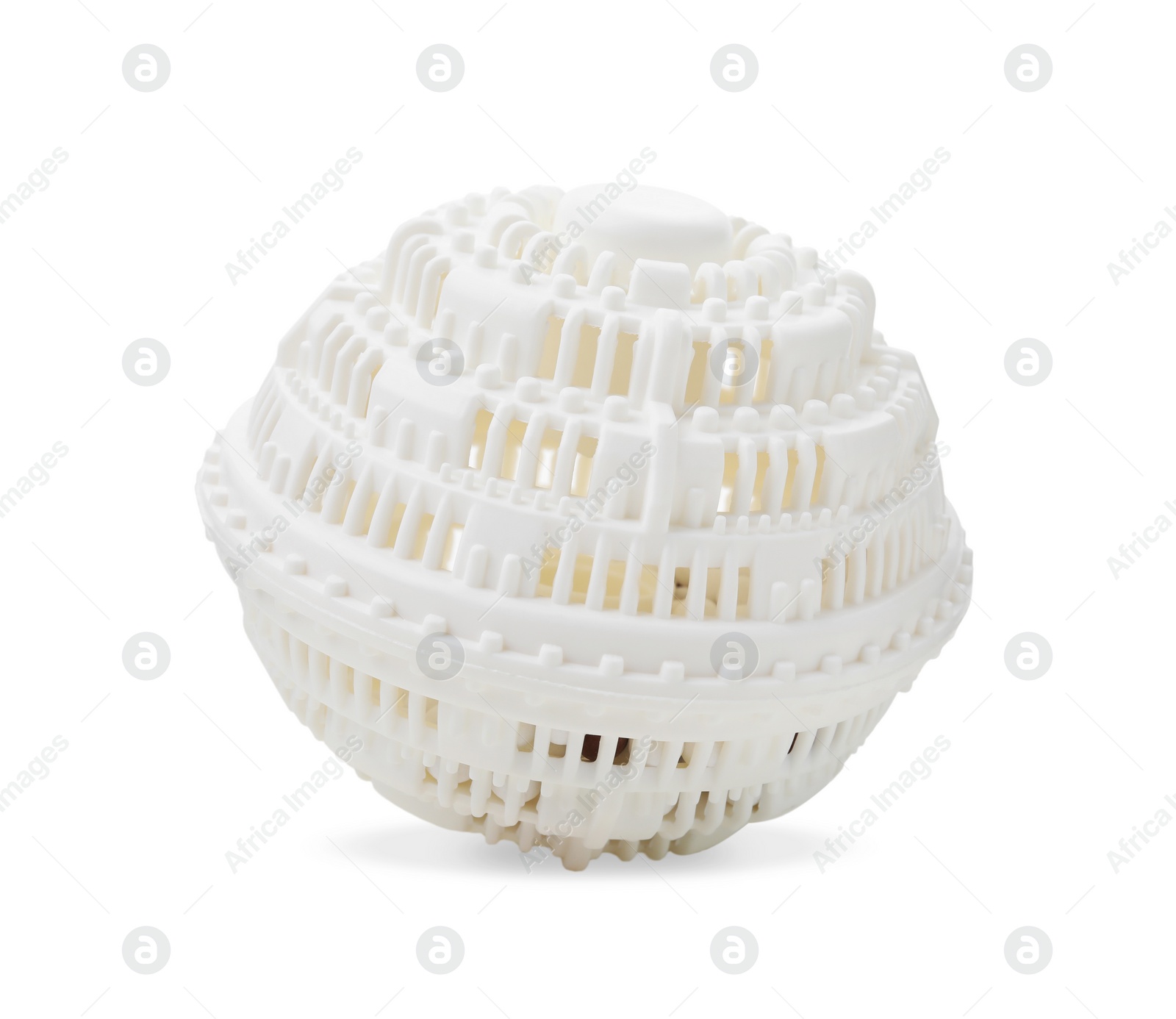Photo of Dryer ball for washing machine isolated on white. Laundry detergent substitute