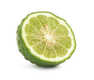 Half of fresh ripe bergamot fruit isolated on white