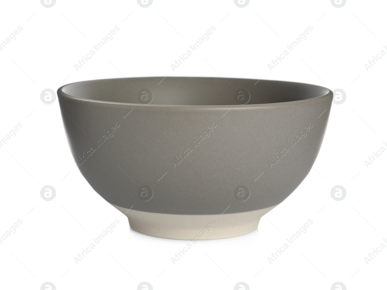 Photo of Stylish empty ceramic bowl isolated on white. Cooking utensil