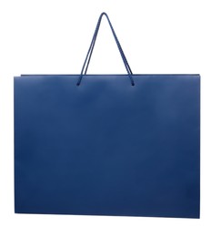 One blue shopping bag isolated on white
