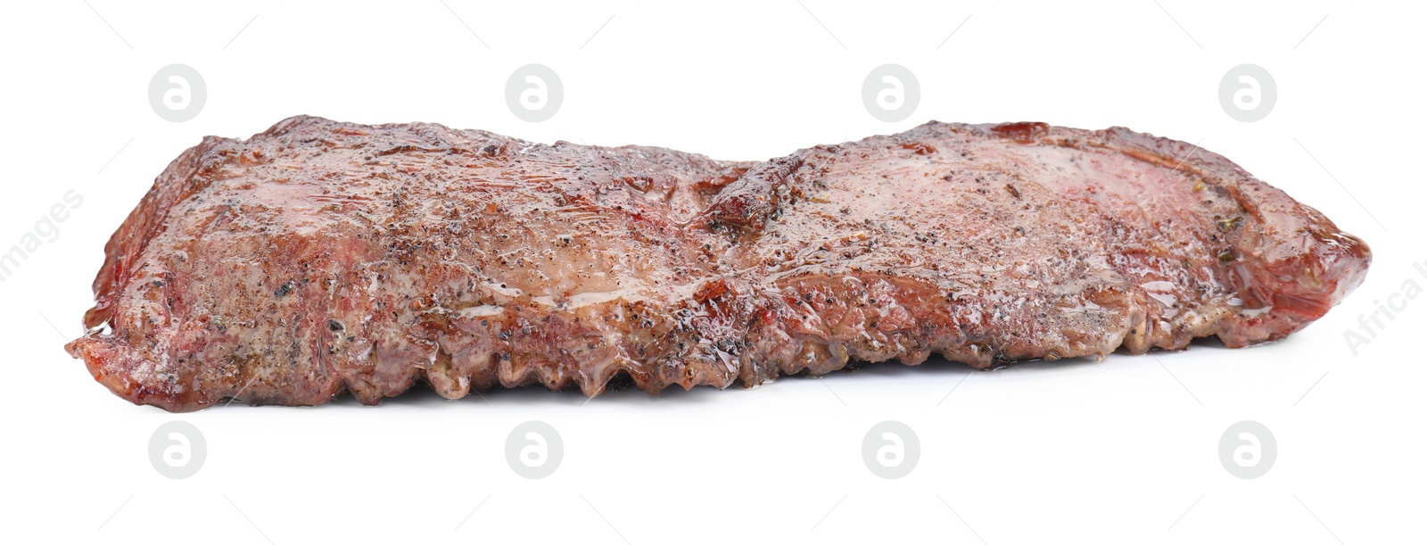 Photo of Piece of delicious grilled beef meat isolated on white
