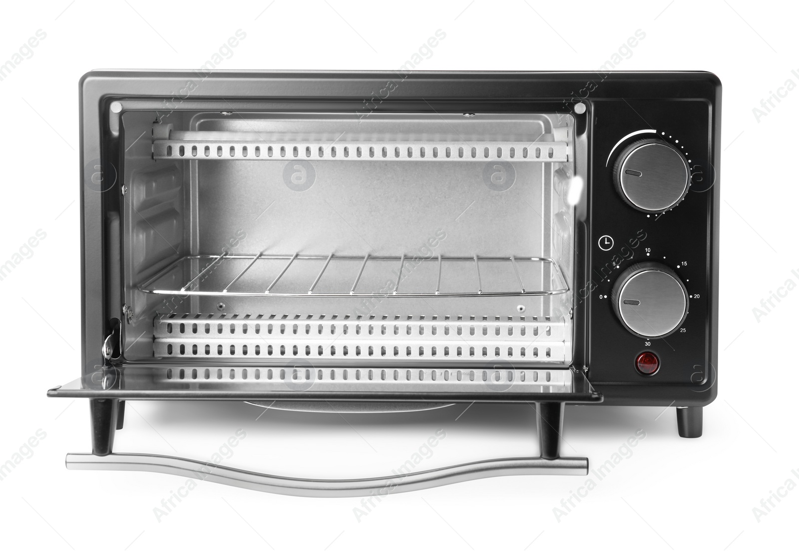 Photo of One electric oven isolated on white. Cooking appliance