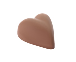 Photo of Tasty heart shaped chocolate candy isolated on white. Valentine's day celebration