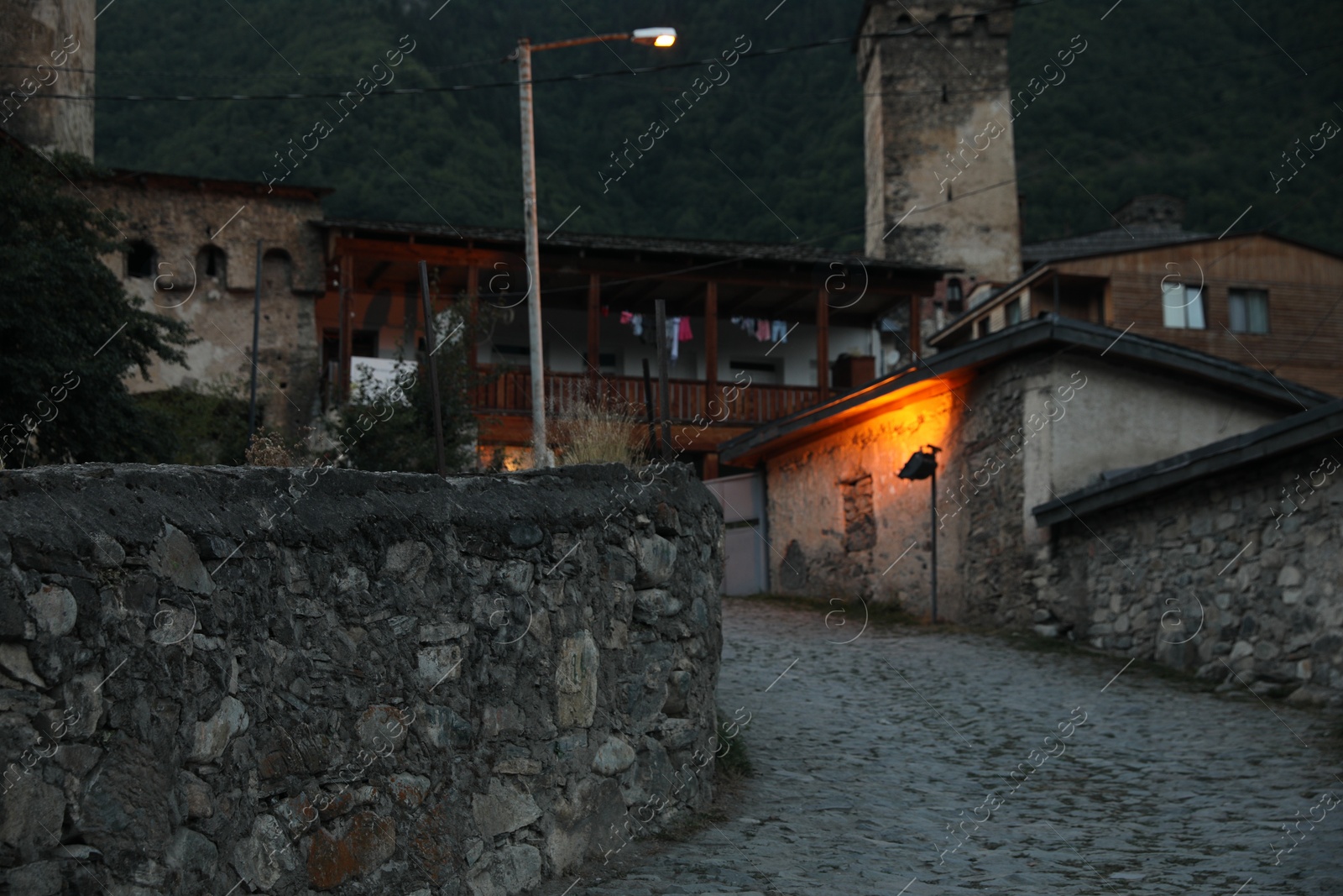 Photo of BATUMI, GEORGIA - AUGUST 13, 2022: Street with old buildings in small town