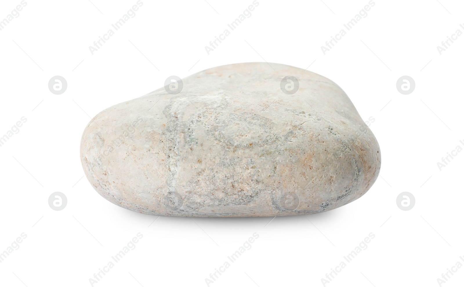 Photo of One light stone isolated on white. Sea pebble