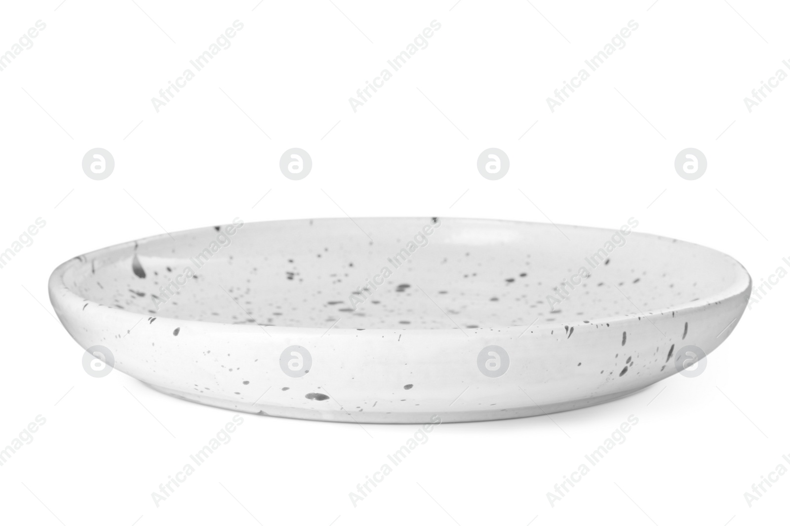 Photo of One beautiful ceramic plate isolated on white