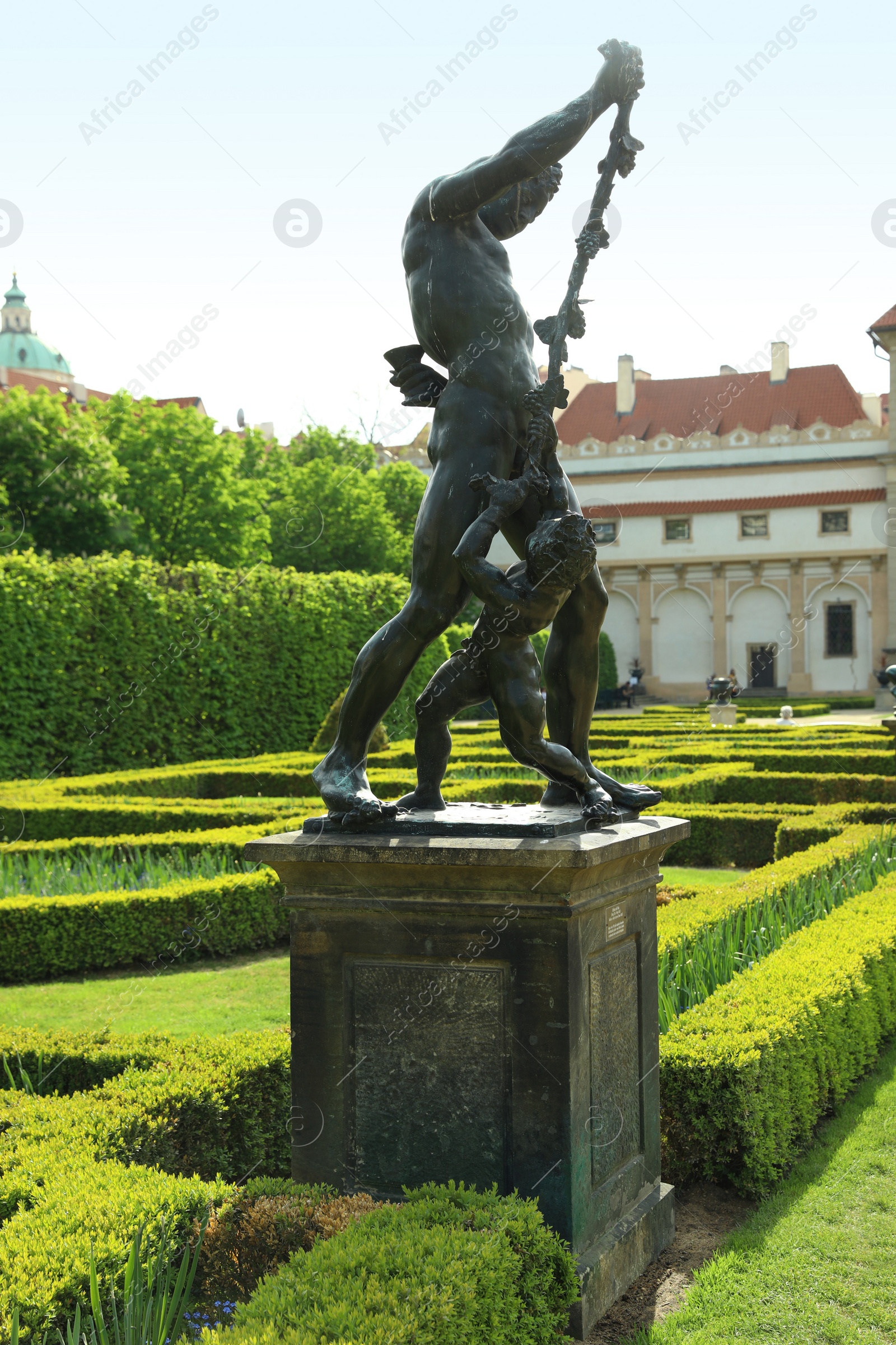 Photo of PRAGUE, CZECH REPUBLIC - APRIL 25, 2019: Beautiful statue in garden of Wallenstein Palace