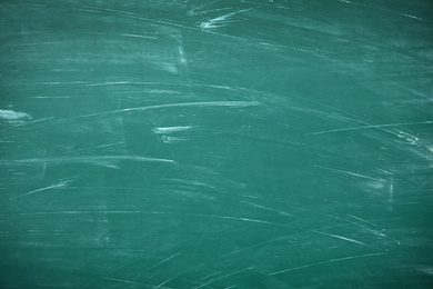 Photo of Dirty green chalkboard as background. Space for text