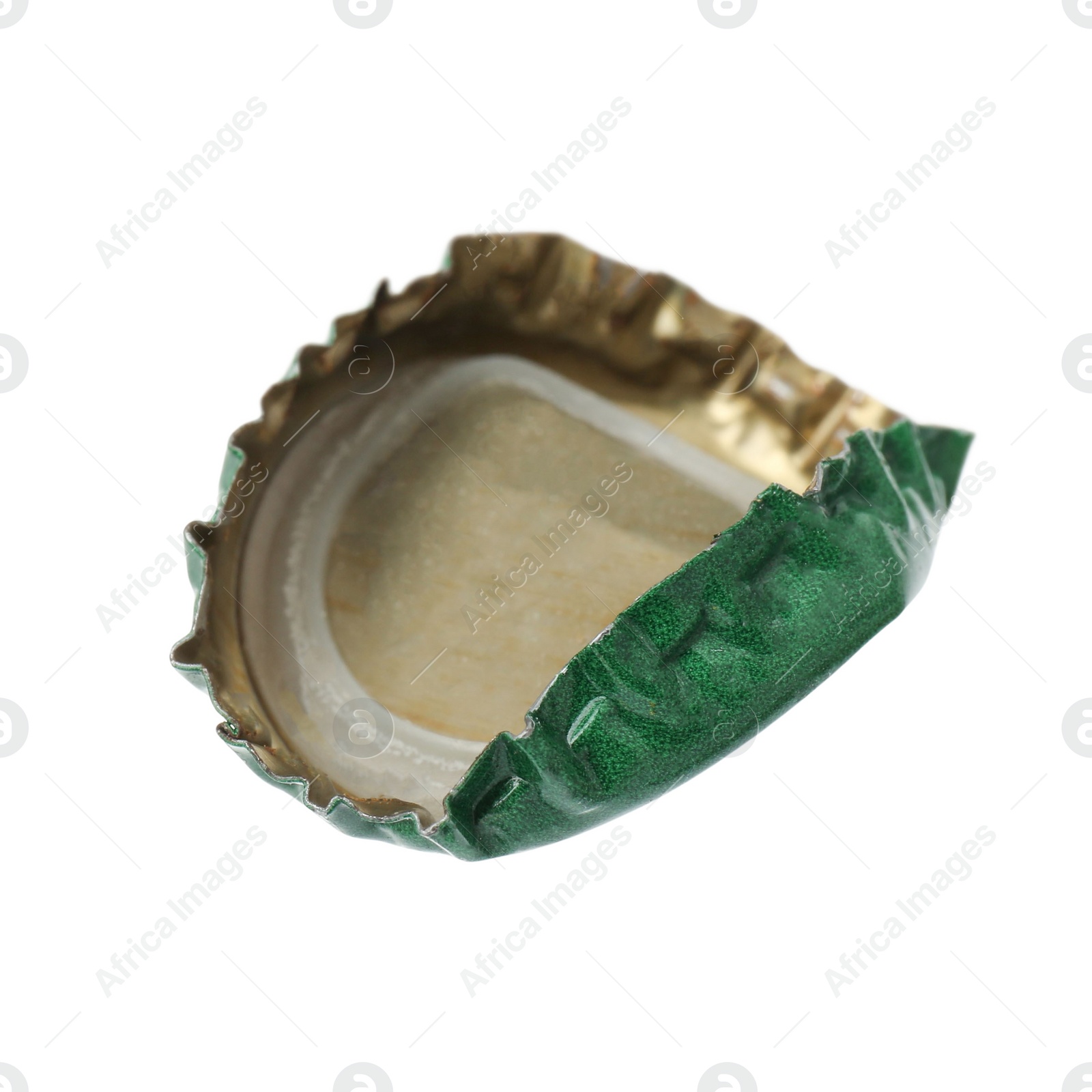 Photo of One beer bottle cap isolated on white