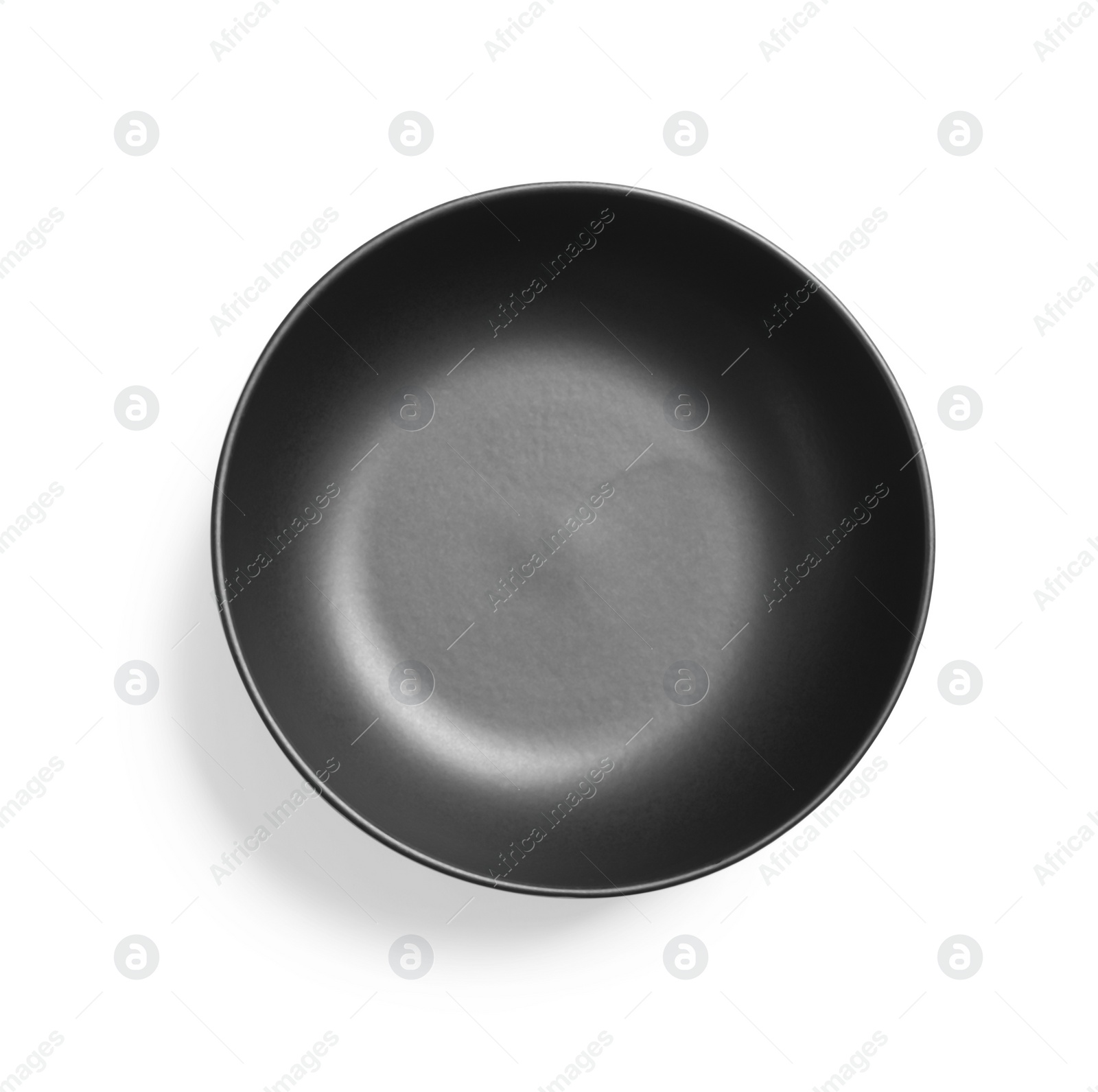 Photo of Empty clean ceramic bowl on white background, top view