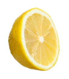 Half of fresh lemon isolated on white