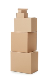 Cardboard boxes on white background